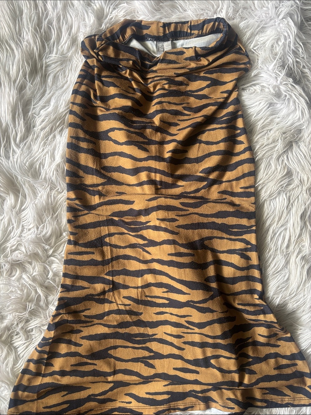 Tiger-Stripe Midi Skirt
